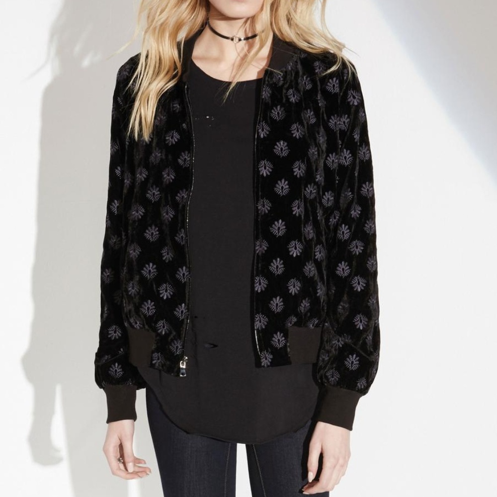 Fifteen Twenty Embroidered Velvet Bomber Sold Out!